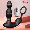 Remote Control Telescopic Prostate Massager - 1pc Thrusting Anal Vibrator Penis Ring With 3 Motors - 10 Modes Silicone Male Anal Sex Toys For Men Masturbation - Image 2