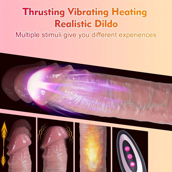 1pc Rechargeable Wireless Dildo Vibrator with Infrared Sensing, 9 Thrust & Vibration Modes, Heating G-Spot Stimulator, Strong Suction Cup for Hands-Free Use, Lithium Battery Powered, Adult Toy for Women and Men