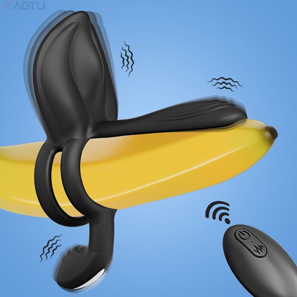 ALWUP Vibrating Penis Ring - Male Cock Trainer & Female G-Spot Stimulator with 9 Modes, Remote Control Silicone Vibrator, Rechargeable Lithium Battery, Adult Sex Toys for Couples, Cock Ring Trainer|Ergonomic Design|Silicone Material