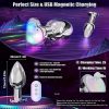 1pc LED Light-Up Metal Vibrating Anal Probe, App-Controlled Hip Plug, USB Magnetic Charging, 9 Vibration Modes, Strong Oscillations, with Rechargeable Lithium Battery, for Prostate Massage, Adult Toy for Men and Women, Wireless Operation - Image 10