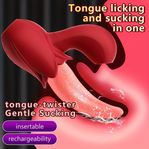 1pc 2 In 1 Lick Suck Vibrators For Women Licking Tongue Clitoris Stimulator G Spot Massager Vagina Sucking Female Orgasm Sex Toys