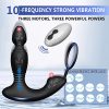 Remote Control Telescopic Prostate Massager - 1pc Thrusting Anal Vibrator Penis Ring With 3 Motors - 10 Modes Silicone Male Anal Sex Toys For Men Masturbation - Image 4