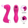 Rose Pink USB Rechargeable Dual Suction & Licking Clitoral Masturbator, 450mAh Lithium Battery Powered Clitoral Stimulator for Women - Image 3