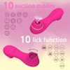 Rose Pink USB Rechargeable Dual Suction & Licking Clitoral Masturbator, 450mAh Lithium Battery Powered Clitoral Stimulator for Women - Image 2