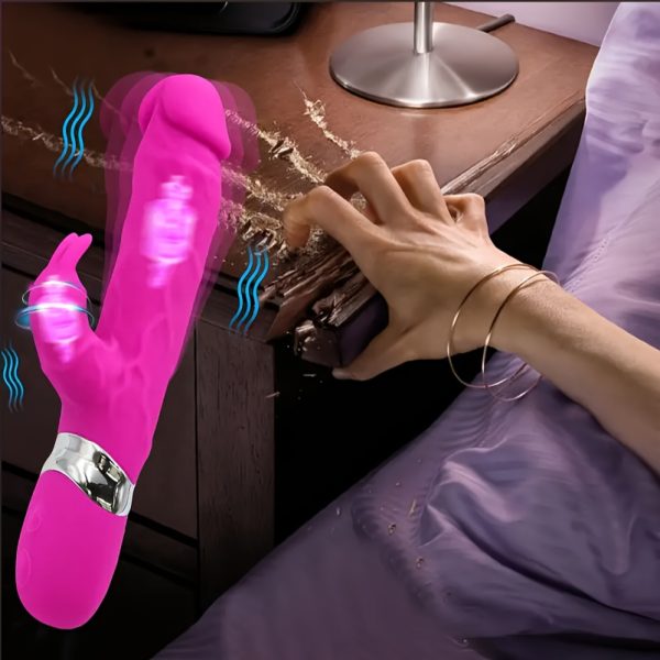 Rabbit Dildo G Spot Vibrator with 10 Modes, Sensory Sex Toy for Clitoris G-spot Stimulation, Vibrator Stimulator Massager Women Toys for Pleasure Sex Pink