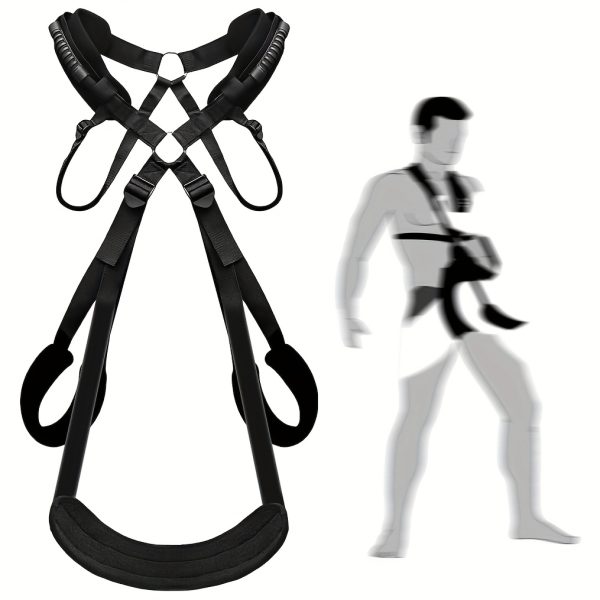 1pc Adjustable Adult BDSM Swing Harness, Nylon Constraints for Couples, with Hand Straps and Lumbar Cushion, for Indoor Intimate Play Furniture