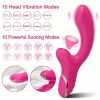 ALWUP 2-in-1 Silicone Vibration Wand, G-Spot and Clitoris Stimulator, Battery Powered with 500mAh Rechargeable Lithium Battery, 10 Suction and 10 Vibration Modes, for Men and Women - Image 3