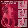 1pc Rose-Shaped Prostate Stimulator Vibrator, Magnetic Charging Anal Plug, Rechargeable Lithium Battery, Vibration Male Sex Toy, Suitable for Men or Couples, Adult Couple'S Intimate Experience - Image 5