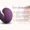 Vibrator Sex Toy for Women 3 in 1 Vibrators with 10 Vibrating, 5 Flapping, 5 Sucking Modes Adult Toys Dildo G Spot Vibrator, USB Rechargeable Rabbit Vibrators Female Sex Toys, Violet - Image 9