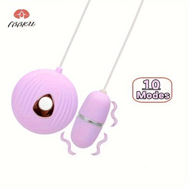 FBBKU Pink & Purple 10-Mode Wired Vibrating Egg - Portable,, and Compact Adult Toy for Intimate Pleasure (2 AAA Batteries Not Included)