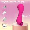 Rose Pink USB Rechargeable Dual Suction & Licking Clitoral Masturbator, 450mAh Lithium Battery Powered Clitoral Stimulator for Women - Image 6